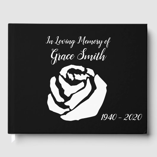 白バラの芸術葬儀の記憶 ゲストブック (正面)