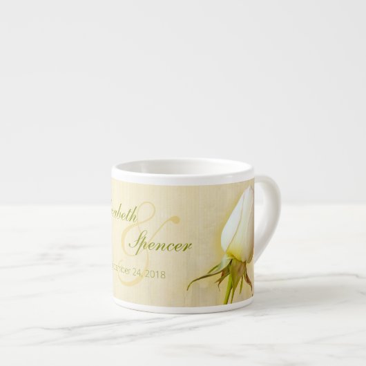 白バラの芽のキープサケ結婚のエスプレッソマグ エスプレッソカップ (正面右)