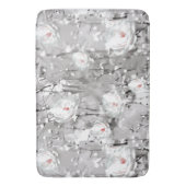 白バラフローラ灰色エレガント色 バスマット (正面縦)