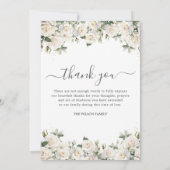 白バラフローラ花写真葬祭記念 サンキューカード (裏面)