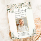 白バラフローラ花写真葬祭記念 サンキューカード