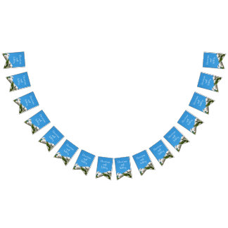 白バラフローラ バンティングフラッグ