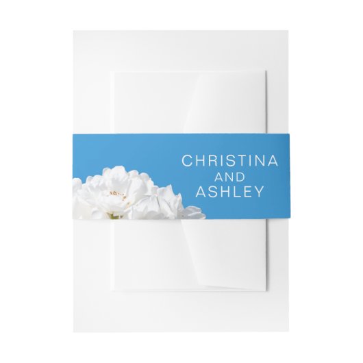 白バラフローラ 招待状ベリーバンド (正面例)