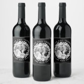 白バラリース写真さん&ミセスありがとうござ結婚う ワインラベル (ボトル)