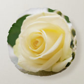 白バラ丸い枕 ラウンドクッション (正面)