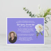 白バラ写真スタイル死亡告知カード 案内状 (スタンド正面)