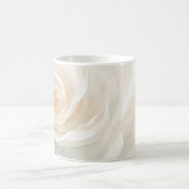 白バラ抽象芸術絵画の花 コーヒーマグカップ (中央)