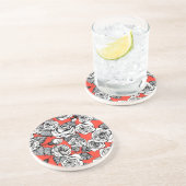 白バラ模様 コースター (側面)