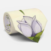 白バラ模様 ネクタイ (ロール)