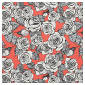 白バラ模様 ファブリック (クローズアップ)