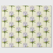 白バラ模様 ラッピングペーパー (フラット)