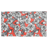 白バラ模様 枕カバー (正面左)