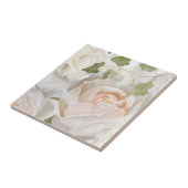 白バラ水彩画 タイル (側面)