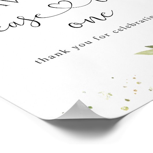 白バラ結婚式の引き出物サイン一つ取って ポスター (角)