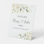 白バラ結婚式の引き出物サイン一つ取って 台座サイン (正面)