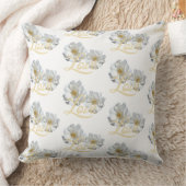 白バラ花アートラブ装飾用クッション クッション (ブランケット)