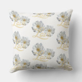 白バラ花アートラブ装飾用クッション クッション (裏面)