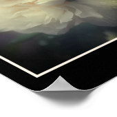 白バラ花イン開花抽象芸術 ポスター (角)