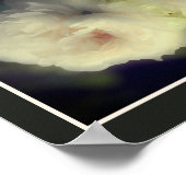 白バラ花フル開花抽象芸術 ポスター (角)