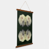白バラ花フル開花抽象芸術 吊り下げ型タペストリー (傾斜あり)