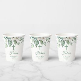 白バラ花ユーカリプテスバプテスマ 紙コップ