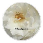 白バラ花写真名大開花 セラミックノブ (正面)