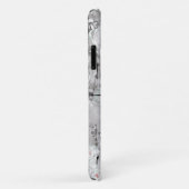 白バラ花冬フローラ灰色 Case-Mate iPhoneケース (裏面/右)