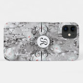 白バラ花冬フローラ灰色 Case-Mate iPhoneケース (裏面(横))