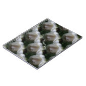 白バラ花自然模様 ノートブック (左側)