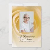 白バラ花花びら命日 招待状 (正面)