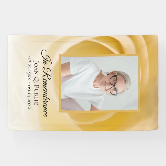 白バラ花花びら葬祭記念 横断幕 (横)