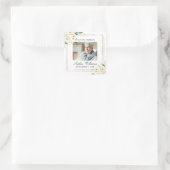 白バラ花記念葬儀広場ステッカー スクエアシール (バッグ)