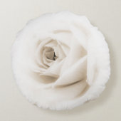 白バラ花 ラウンドクッション (裏面)