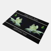 白バラ芽花をペソナイズ ドアマット (アングル)