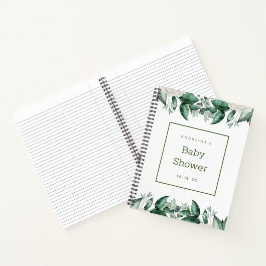 白バラ赤ちゃんシャワーギフトリストノートブック ノートブック (内部)