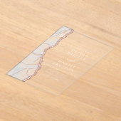 白バラ金ゴールドアゲエレガントテモダン結婚ト アクリル招待状 (レイダウン)