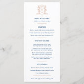 白バラ金ゴールドブルークラウンクレスト結婚モノグラム メニュー (裏面)