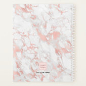 白バラ金ゴールド大理石モノグラムイニシャル プランナー手帳 (裏面)