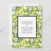 白バラ黄色の写真卒業発表 招待状 (裏面)