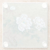 白バラ ガラスコースター (裏面)