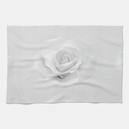白バラ キッチンタオル (横)