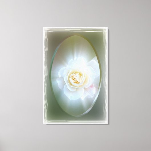 白バラ キャンバスプリント (正面)