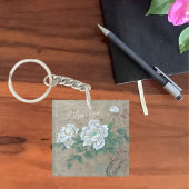 白バラ キーホルダー