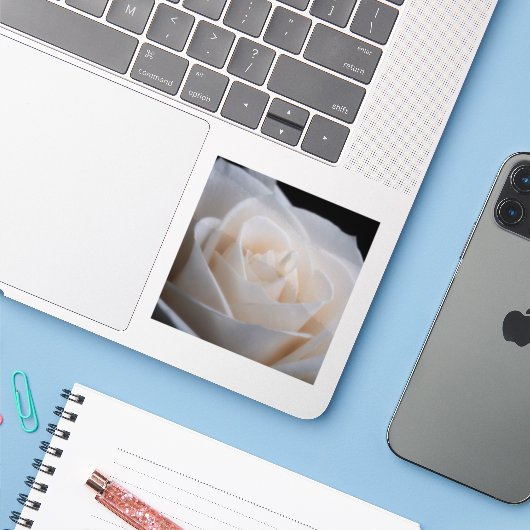 白バラ シール (ノートパソコンとiPhone)