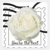 白バラ スクエアシール (正面)