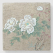 白バラ ストーンコースター (正面)