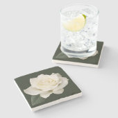 白バラ ストーンコースター (横)