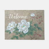 白バラ ドアマット (正面)