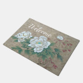 白バラ ドアマット (アングル)