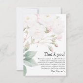 白バラ |ベビーシャワーサンキューカード サンキューカード (正面)